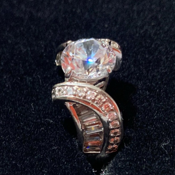 Sterling Silver Vintage PAJ CZ 925 Luxury Wedding Engagement Ring sz 7 - Picture 6 of 14